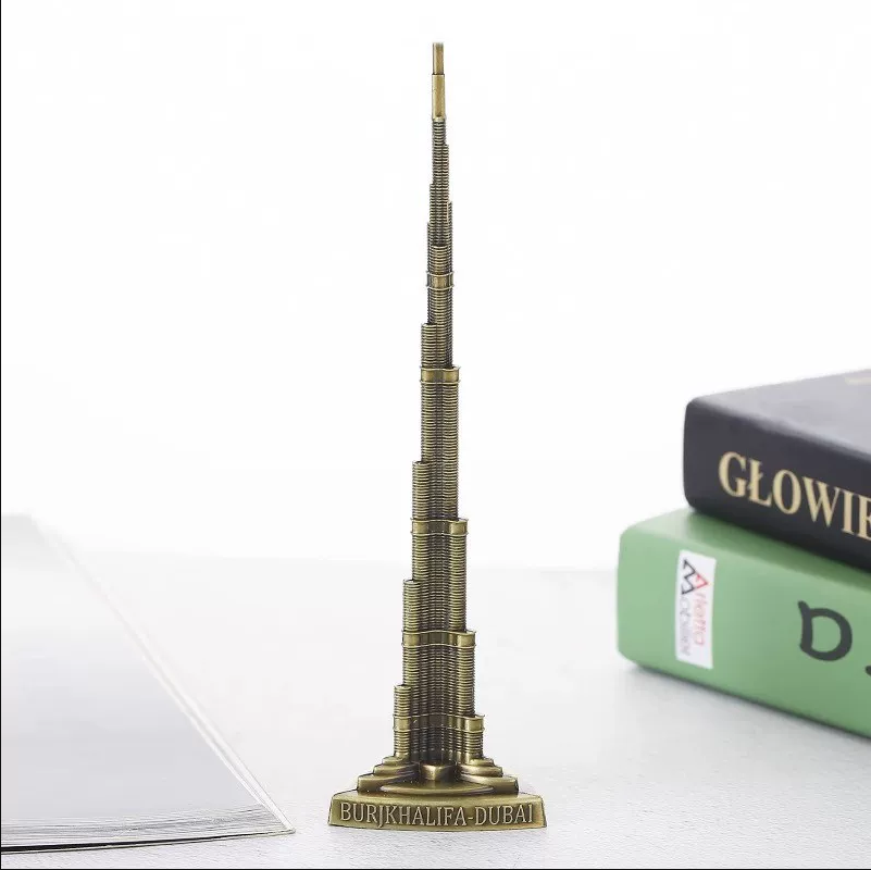 Home Office Dubai - ของตกแต่งดูไบ บูร์จ คาลิฟา, แบบจำลองอาคารแลนด์มาร์คระดับโลก, งานฝีมือโลหะ ของตกแต่งบ้านและสำนักงาน,