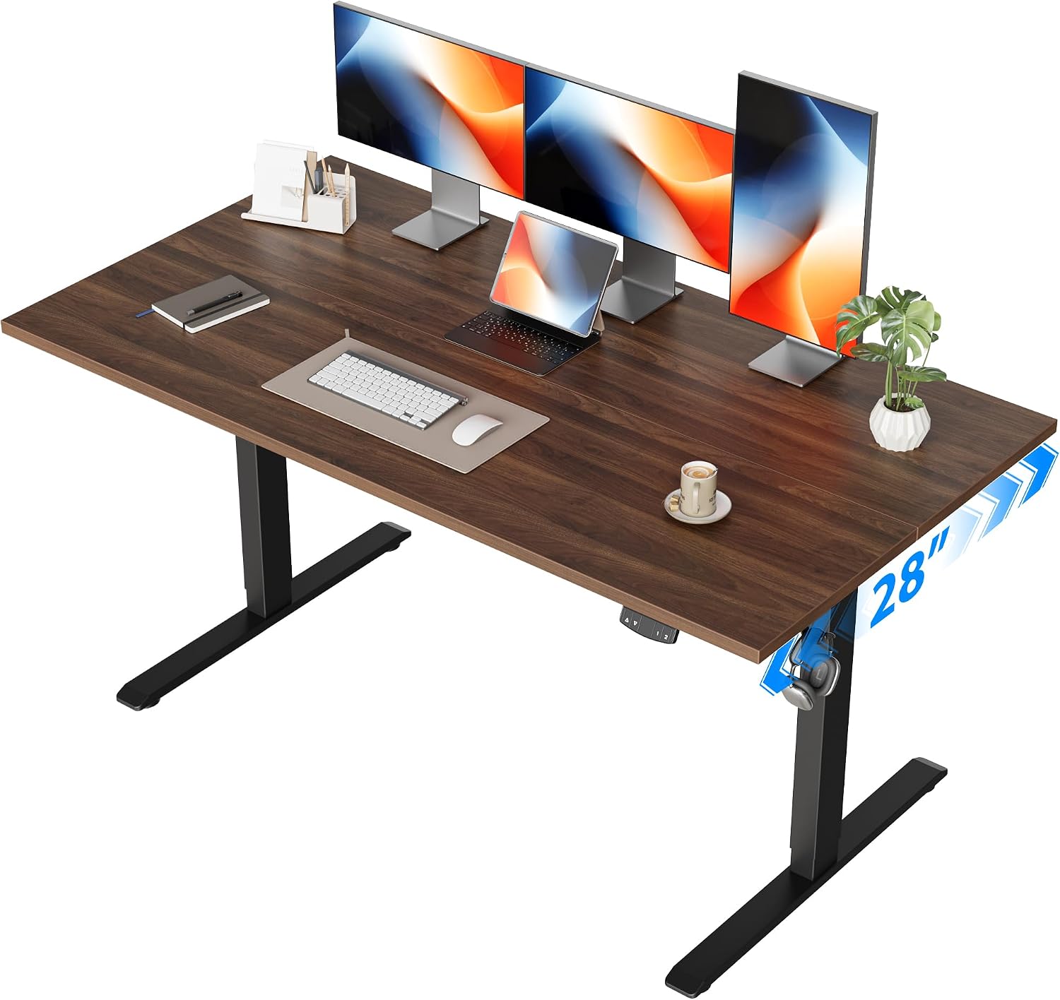 Home Office Work Table - โต๊ะทำงานไฟฟ้าแบบยืน ปรับระดับความสูงได้ 55 x 28 นิ้ว