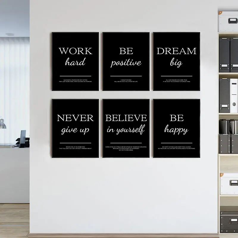 Home Office Room Inspiration - ภาพพิมพ์ศิลปะเพชรคำคมสร้างแรงบันดาลใจสไตล์โมเดิร์นเรียบง่าย โปสเตอร์ตกแต่งผนังสไตล์นอร์ดิกสำหรับห้องนั่งเล่น สำนักงาน ตกแต่งบ้าน