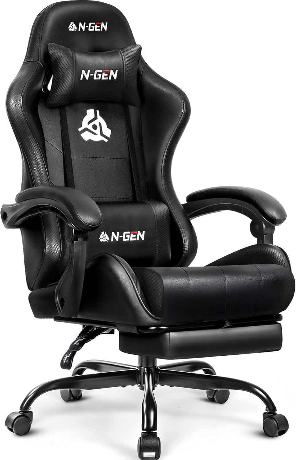 Ergonomic Office Chair - เก้าอี้เกมมิ่งพร้อมที่พักเท้า รองรับหลังส่วนล่าง สำหรับใช้ในบ้าน/ออฟฟิศ เก้าอี้ปรับเอนหลังสูง ออกแบบตามหลักสรีรศาสตร์ สำหรับโต๊ะคอมพิวเตอร์