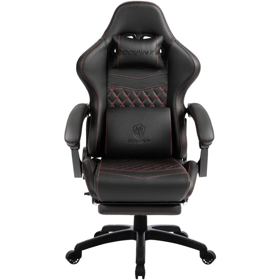 Ergonomic Office Chair - เก้าอี้เกมมิ่งขนาดใหญ่และสูง สำหรับใช้ในสำนักงานและที่บ้าน หนัง PU สีดำ ออกแบบตามหลักสรีรศาสตร์