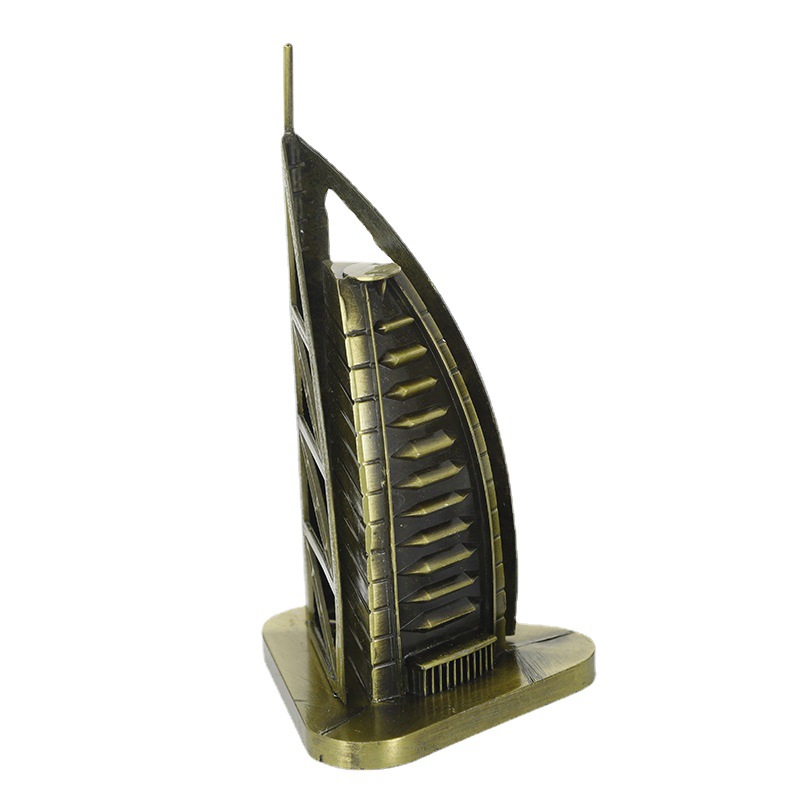 Home Office Dubai - Burj Al Arab สํานักงานเดสก์ท็อปเครื่องประดับโลหะหัตถกรรมดูไบ Landmark Travel