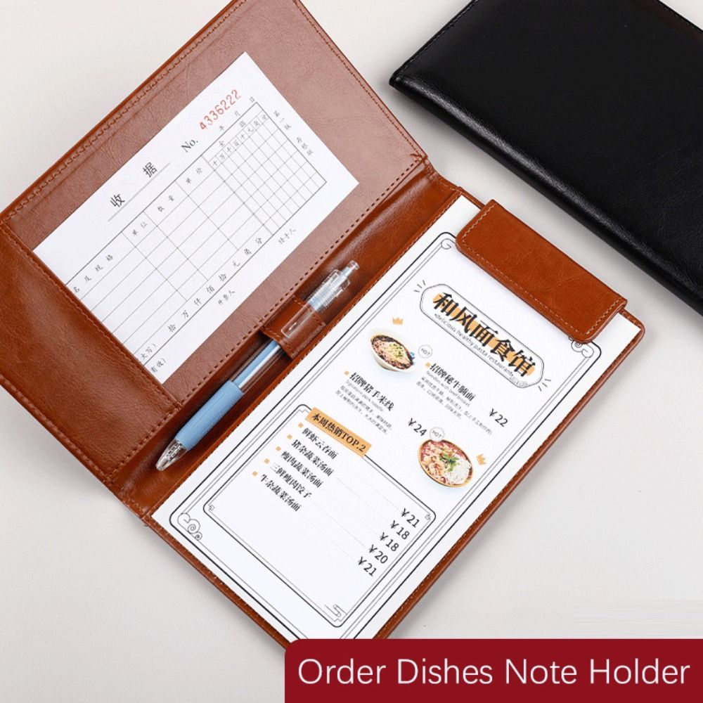 Document Scanner Portable - แบบพกพา PU หนัง A6 แฟ้มโฟลเดอร์สล็อตกันน้ําคลิปบอร์ดเอกสารคลิปปากกาใส่การเขียน Pad