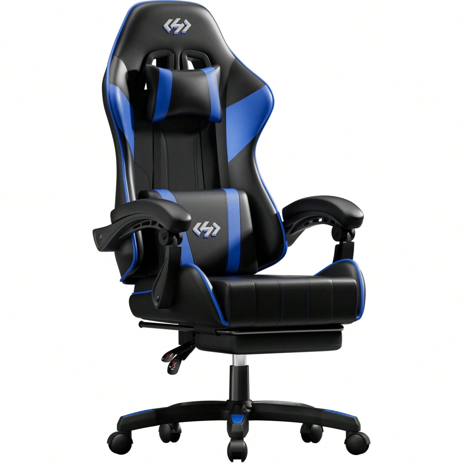Ergonomic Office Chair - เก้าอี้เกมมิ่ง HLDIRECT, เก้าอี้สำนักงานคอมพิวเตอร์ตามหลักสรีรศาสตร์พร้อมที่รองหลัง ที่พักเท้า และที่พักศีรษะ, ปรับความสูงและมุมพนักพิงได้,