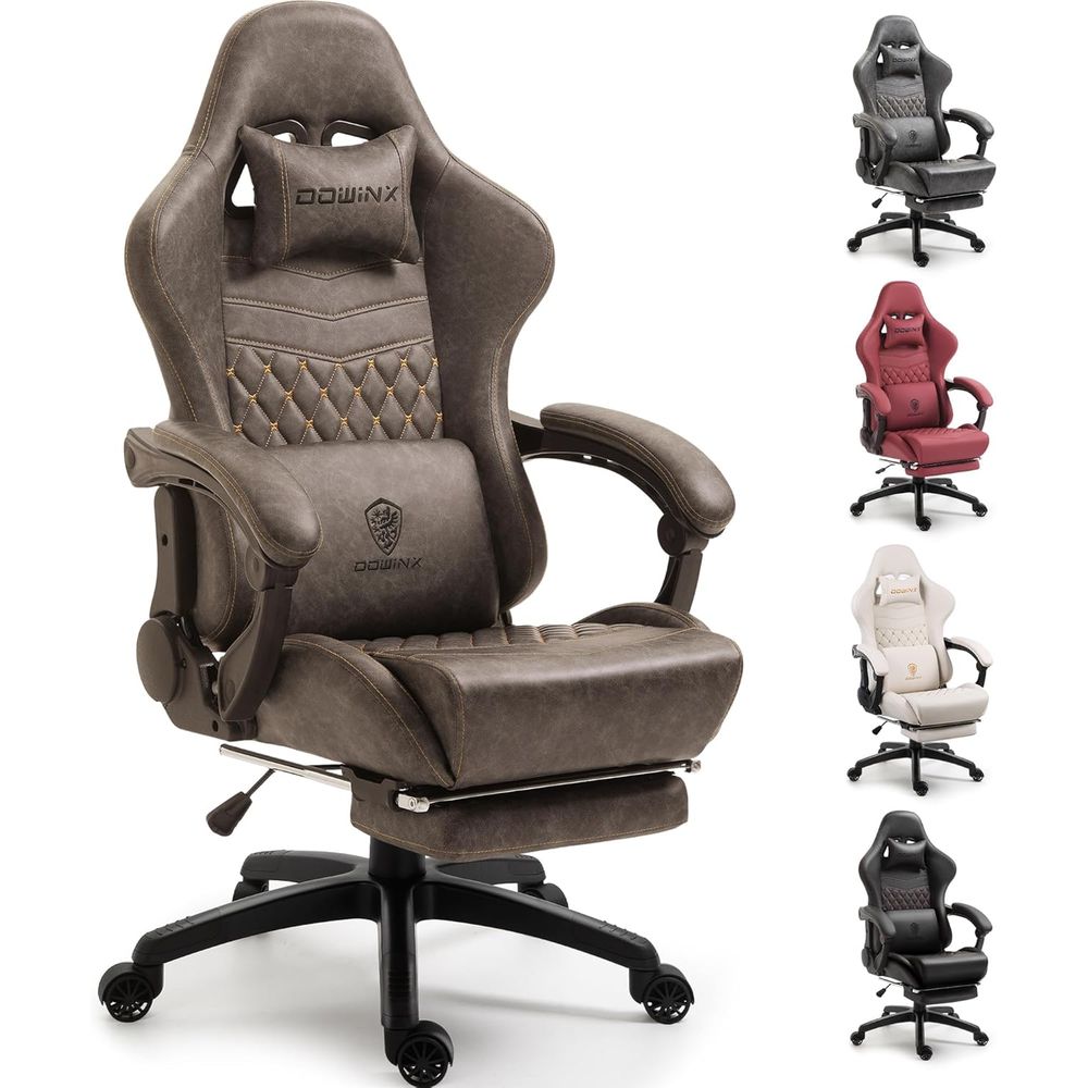 Ergonomic Office Chair - เก้าอี้เล่นเกมสไตล์วินเทจขนาดใหญ่พิเศษสำหรับผู้ใหญ่ รองรับน้ำหนักได้ 400 ปอนด์ เก้าอี้คอมพิวเตอร์เพื่อสุขภาพแบบ Ergonomic