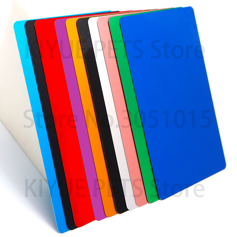 Home Office Logo - 100PCS แบบพกพาโลหะนามบัตรอลูมิเนียมเปล่า 0.2 มม./0.45 มม.เลเซอร์แกะสลักพิเศษการพิมพ์โลโก้ปรับแต่งสํานักงาน
