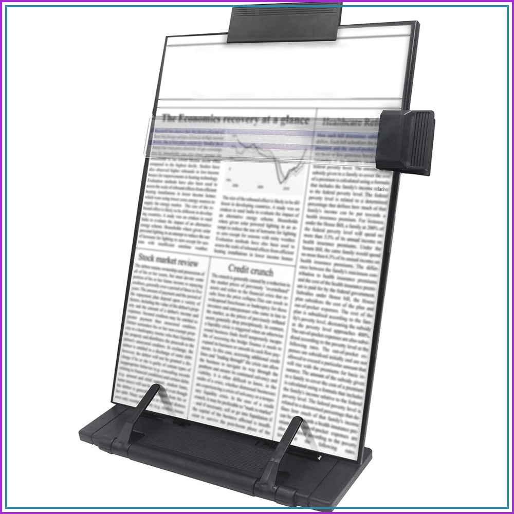 Document Holder Stand - ที่วางเอกสารแบบปรับได้ 7 ระดับ - สีดำ แข็งแรงและพับเก็บได้