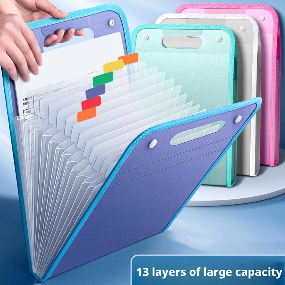Document Scanner Portable - แฟ้มเอกสารแบบพกพา 13 ช่อง ขนาด A4 สีมาการอง