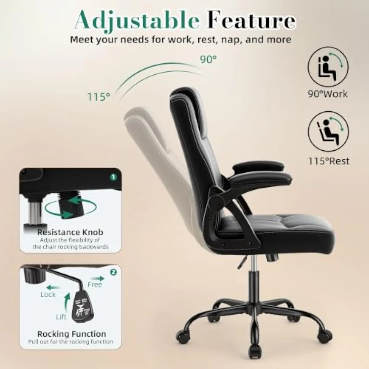 เก้าอี้สำนักงานผู้บริหารที่ออก - Ergonomic Office Chair บทวิจารณ์และราคา