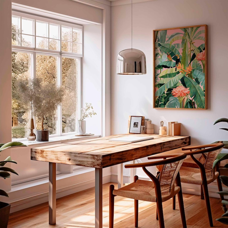 1 ชิ้น โปสเตอร์ผ้าใบลายทรอปิคอ - Home Office Or บทวิจารณ์และราคา