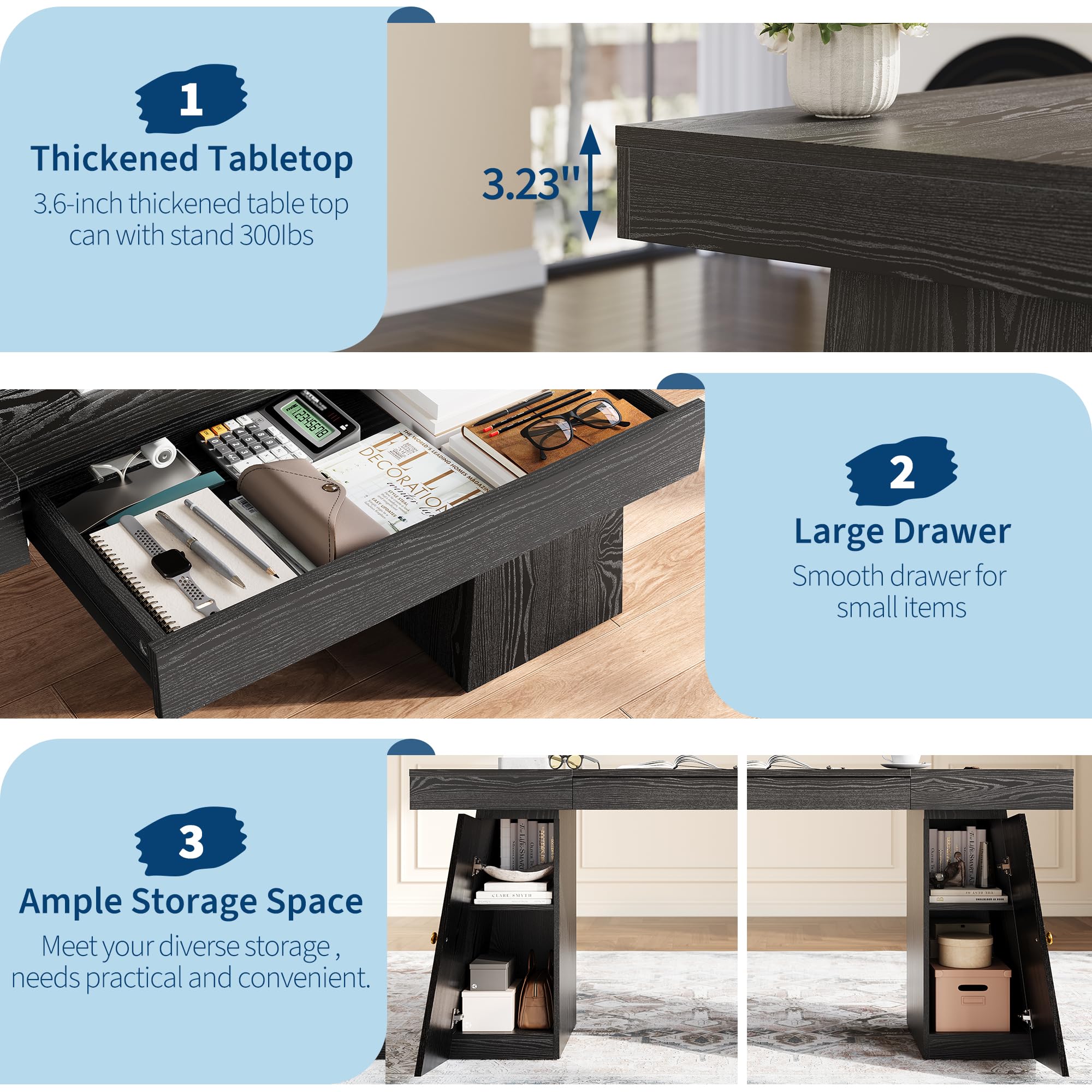 โต๊ะคอมพิวเตอร์ขนาด 55 x 27.5  - Home Office Work Table บทวิจารณ์และราคา
