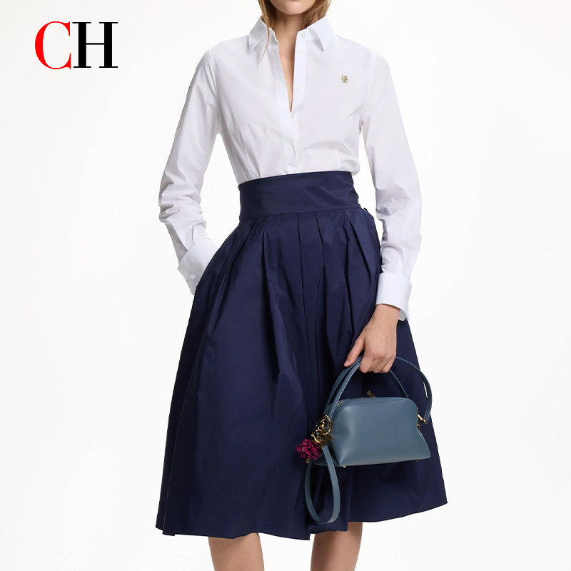 เสื้อเชิ้ตผู้หญิง CH สีขาว ปกเ - Home Office Logo บทวิจารณ์และราคา