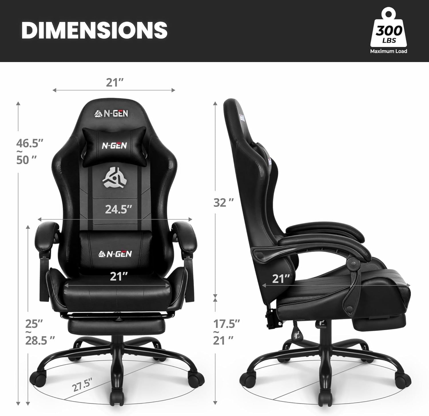 เก้าอี้เกมมิ่งพร้อมที่พักเท้า  - Ergonomic Office Chair บทวิจารณ์และราคา