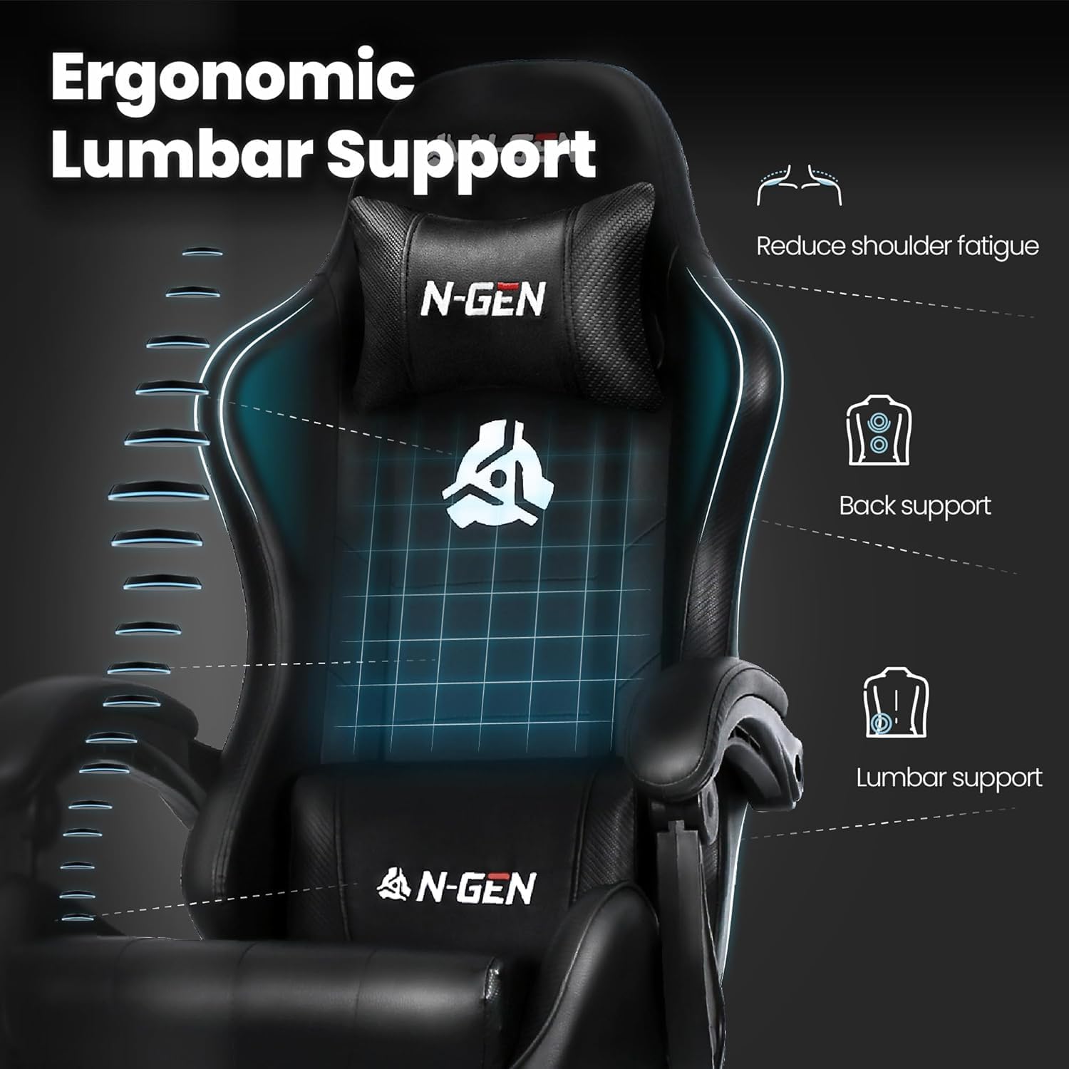 เก้าอี้เกมมิ่งพร้อมที่พักเท้า  - Ergonomic Office Chair บทวิจารณ์และราคา