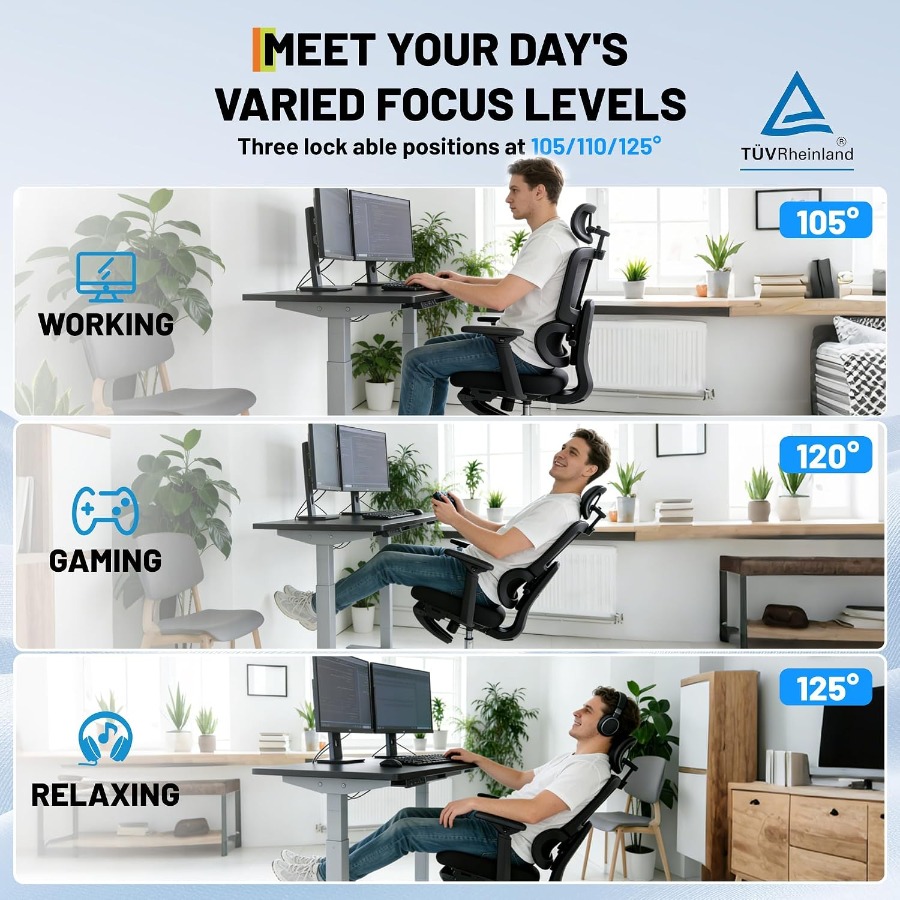 เก้าอี้เกมมิ่งตาข่ายเพื่อสุขภา - Ergonomic Office Chair บทวิจารณ์และราคา