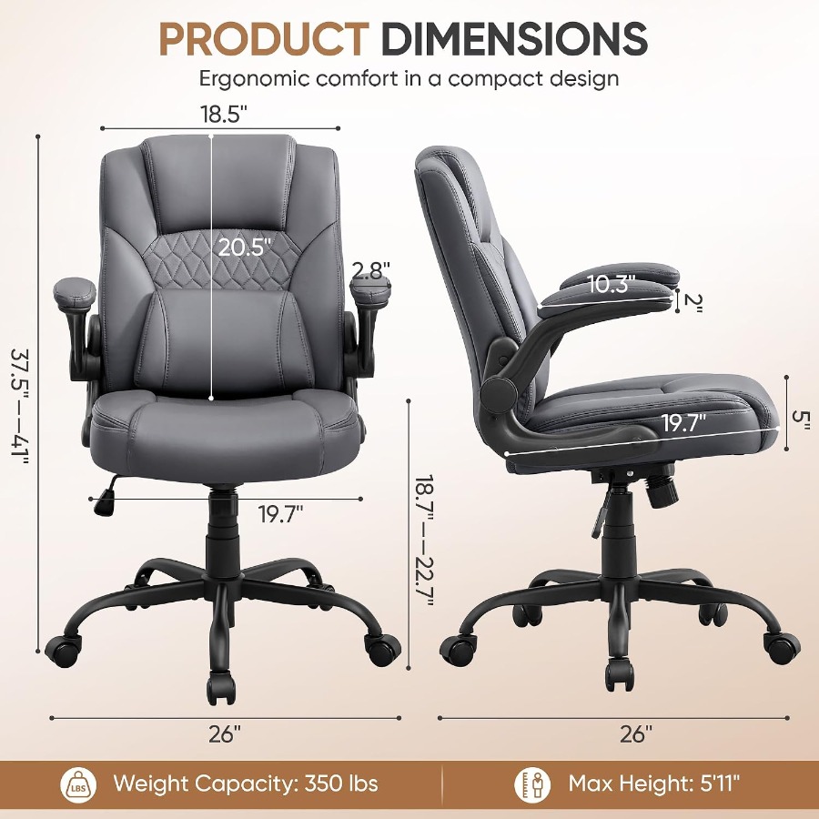 เก้าอี้สำนักงาน PU พร้อมที่พัก - Home Office Or บทวิจารณ์และราคา